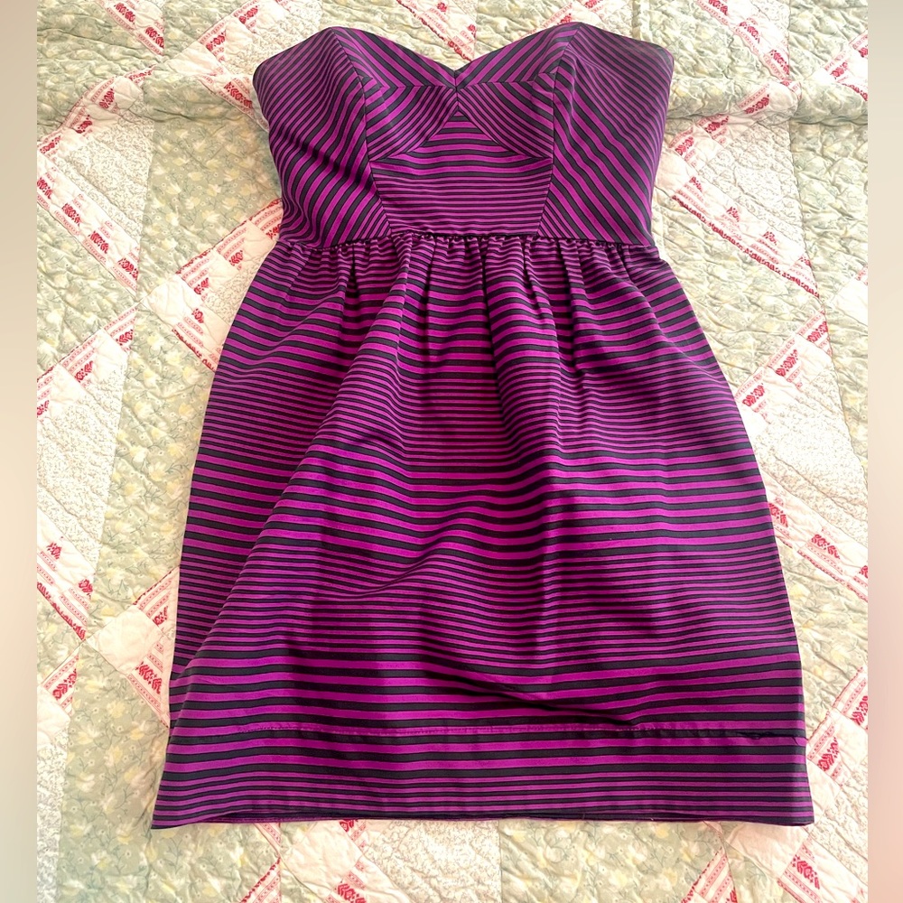 Shoshanna purple stripe dress